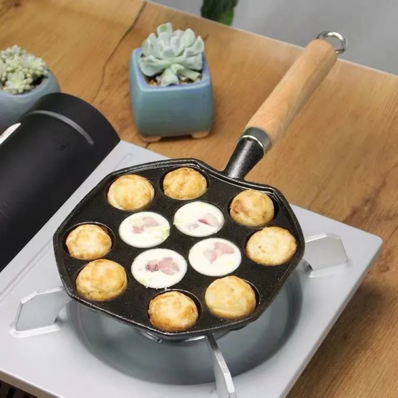 Dosa Pan Iron - Sartén Takoyaki para hornear, cepillo de