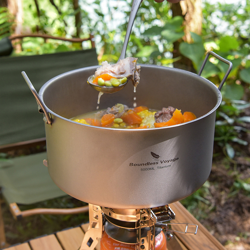 Home Cooking Cookbook - Boundless Voyage-Olla portátil de titanio de