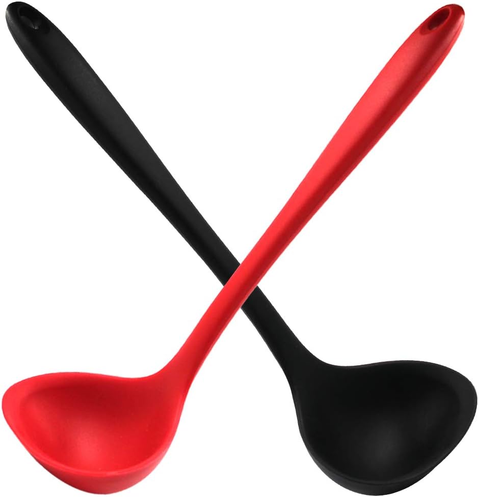 Home Cooking Meals - Cucharones de sopa de silicona, cucharones