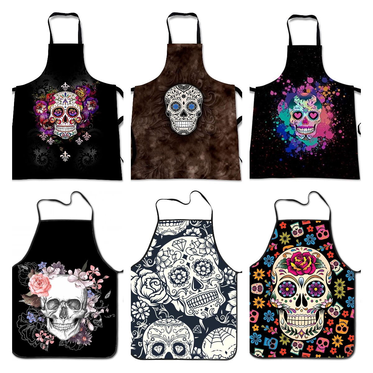 Home Cooking Meals - Delantal de cocina con calavera de