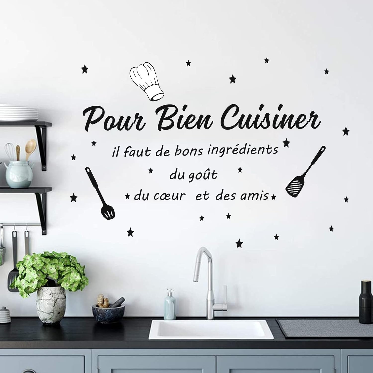 Pegatina de pared con cita de  - Home Cooking Meals reseña y precio